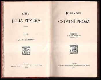 Julius Zeyer: Ostatní prosa