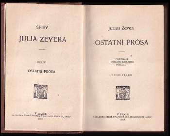 Julius Zeyer: Ostatní prósa