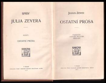 Julius Zeyer: Ostatní próza