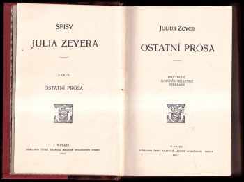Julius Zeyer: Ostatní próza