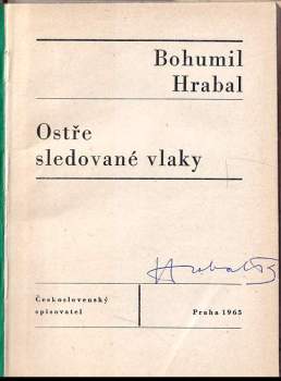 Bohumil Hrabal: Ostře sledované vlaky