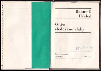 Bohumil Hrabal: Ostře sledované vlaky