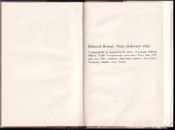 Bohumil Hrabal: Ostře sledované vlaky