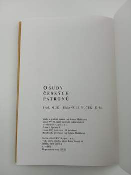 Emanuel Vlček: Osudy českých patronů
