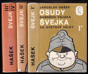 Osudy dobrého vojáka Švejka za světové války : Díl 1-4 (3 svazky, V zázemí + Na frontě + Slavný výprask + Pokračování slavného výprasku) - Jaroslav Hašek (1975, Československý spisovatel) - ID: 3311766