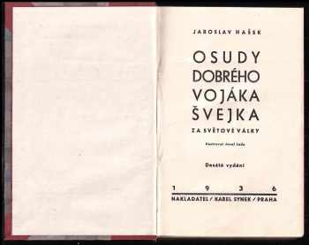 Jaroslav Hašek: KOMPLET Osudy dobrého vojáka Švejka za světové války I. - IV. díl