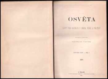 Vácslav Vlček: Osvěta - List pro rozhled v umění, vědě a politice - ročník XXIV.