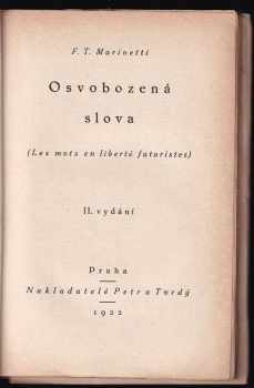 Filippo Tommaso Marinetti: Osvobozená slova