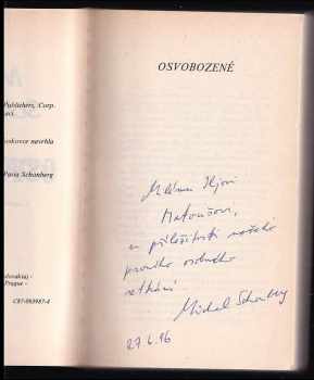 Michal Schonberg: Osvobozené - DEDIKACE / PODPIS MICHAL SCHONBERG