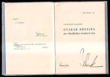 Leopold Jelínek: Otakar Březina ze všedního rozhovoru