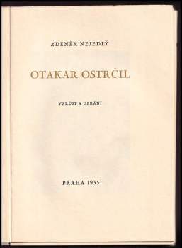 Zdeněk Nejedlý: Otakar Ostrčil