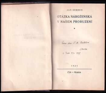 Jan Herben: Otázka náboženská v našem probuzení