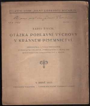 Otázka pohlavní výchovy v krásném písemnictví
