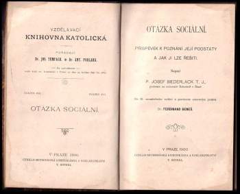 Joseph Biederlackt: Otázka sociální