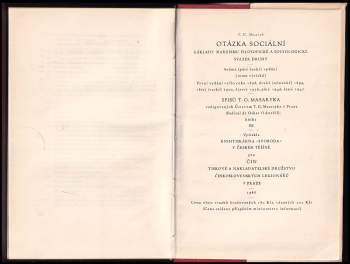 Tomáš Garrigue Masaryk: Otázka sociální
