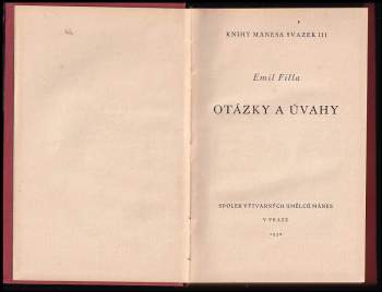 Emil Filla: Otázky a úvahy