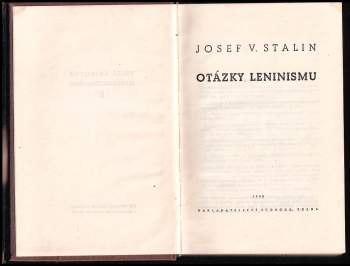 Iosif Vissarionovič Stalin: Otázky leninismu