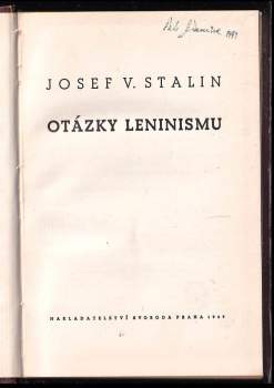 Iosif Vissarionovič Stalin: Otázky leninismu