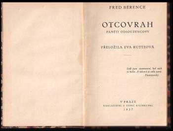 Fred Bérence: Otcovrah