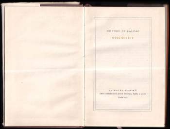 Honoré de Balzac: Otec Goriot