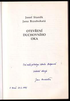 Josef Staněk: Otevření duchovního oka
