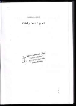 Graham Hancock: Otisky božích prstů