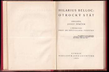 Hilaire Belloc: Otrocký stát