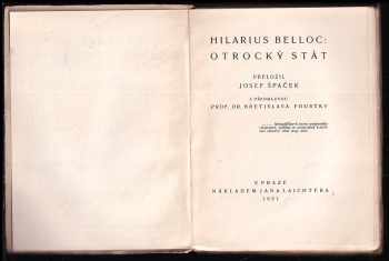 Hilaire Belloc: Otrocký stát