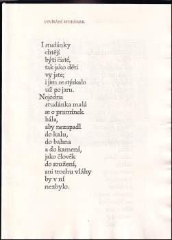 Miloslav Bureš: Otvírání studánek