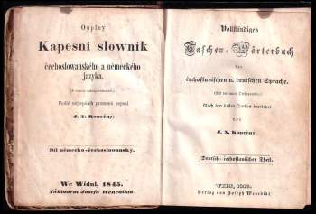 Josef Konečný: Ouplný Kapesní slowník čechoslowanského a německého jazyka