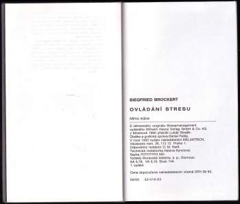 Siegfried Brockert: Ovládání stresu