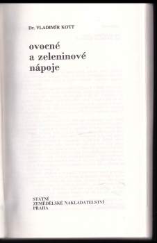 Vladimír Kott: Ovocné a zeleninové nápoje