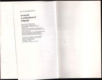 Vladimír Kott: Ovocné a zeleninové nápoje