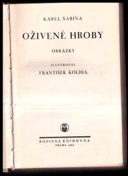 Karel Sabina: Oživené hroby