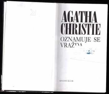 Agatha Christie: Oznamuje se vražda