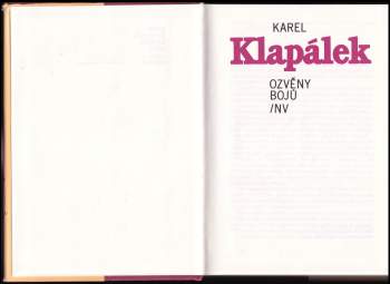 Karel Klapálek: Ozvěny bojů