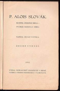 Hugo Sáňka: P. Alois Slovák