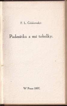 František Ladislav Čelakovský: Padesátka z mé tobolky