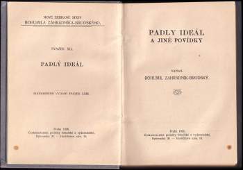 Bohumil Zahradník-Brodský: Padlý ideál a jiné povídky