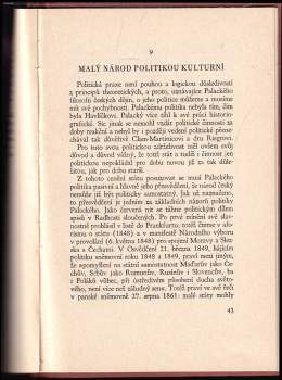 Tomáš Garrigue Masaryk: Palackého idea národa českého