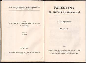 Miloš Bič: Palestina od pravěku ke křesťanství