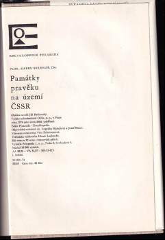 Karel Sklenář: Památky pravěku na území ČSSR