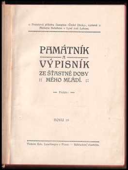 Památník a výpisník ze šťastné doby mého mládí - prémiová příloha časopisu České Dívky