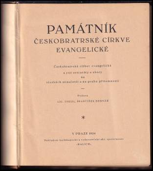 František Bednář: Památník českobratrské církve evangelické