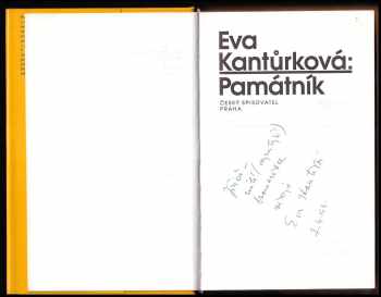 Eva Kantůrková: Památník - DEDIKACE EVA KANTŮRKOVÁ