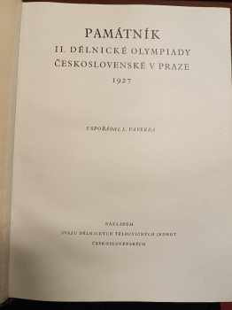 Leopold Vaverka: Památník II. dělnické olympiady československé v Praze 1927