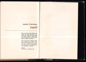 Karel Šiktanc: Paměť