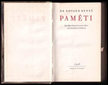 Edvard Beneš: Paměti