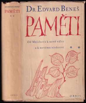 Edvard Beneš: Paměti