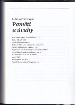 Lubomír Štrougal: Paměti a úvahy